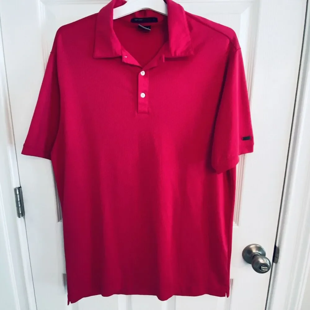 Nike Dri Fit Tiger Woods Collection TW Golf Polo Shirt Mens Size medium Fuchsia